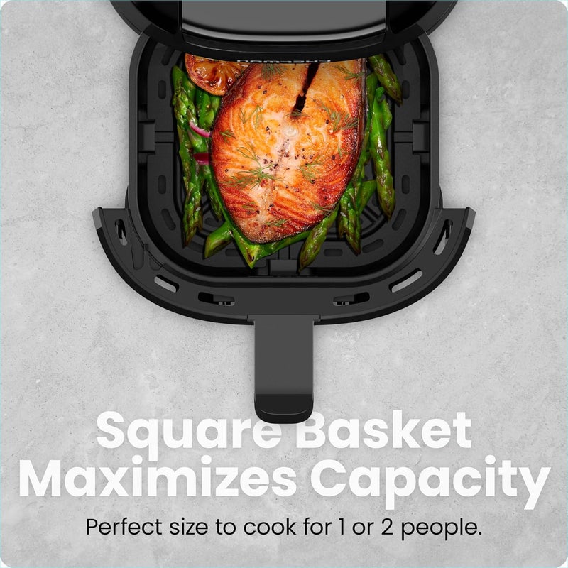 Chefman 2 Qt Mini Air Fryer – Digital Space-Saving Compact Air Fryer with Nonstick and Dishwasher Safe Basket, Quick & Easy Meals in Minutes, Features Digital Timer and Shake Reminder – Black - Image 3